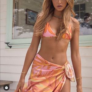 One Mile Tropical Orange and Pink Bikini Set